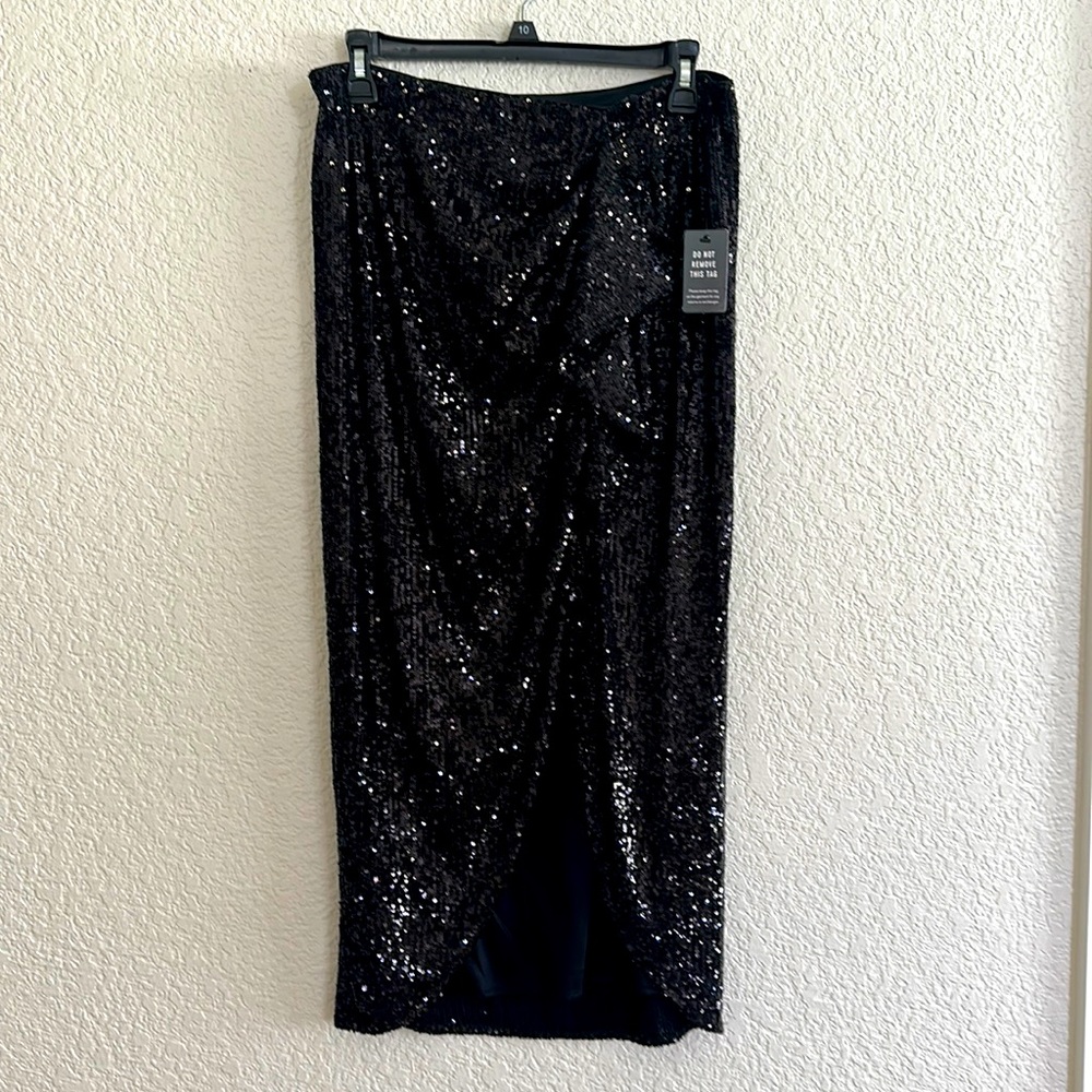 INC sequin black skirt size M